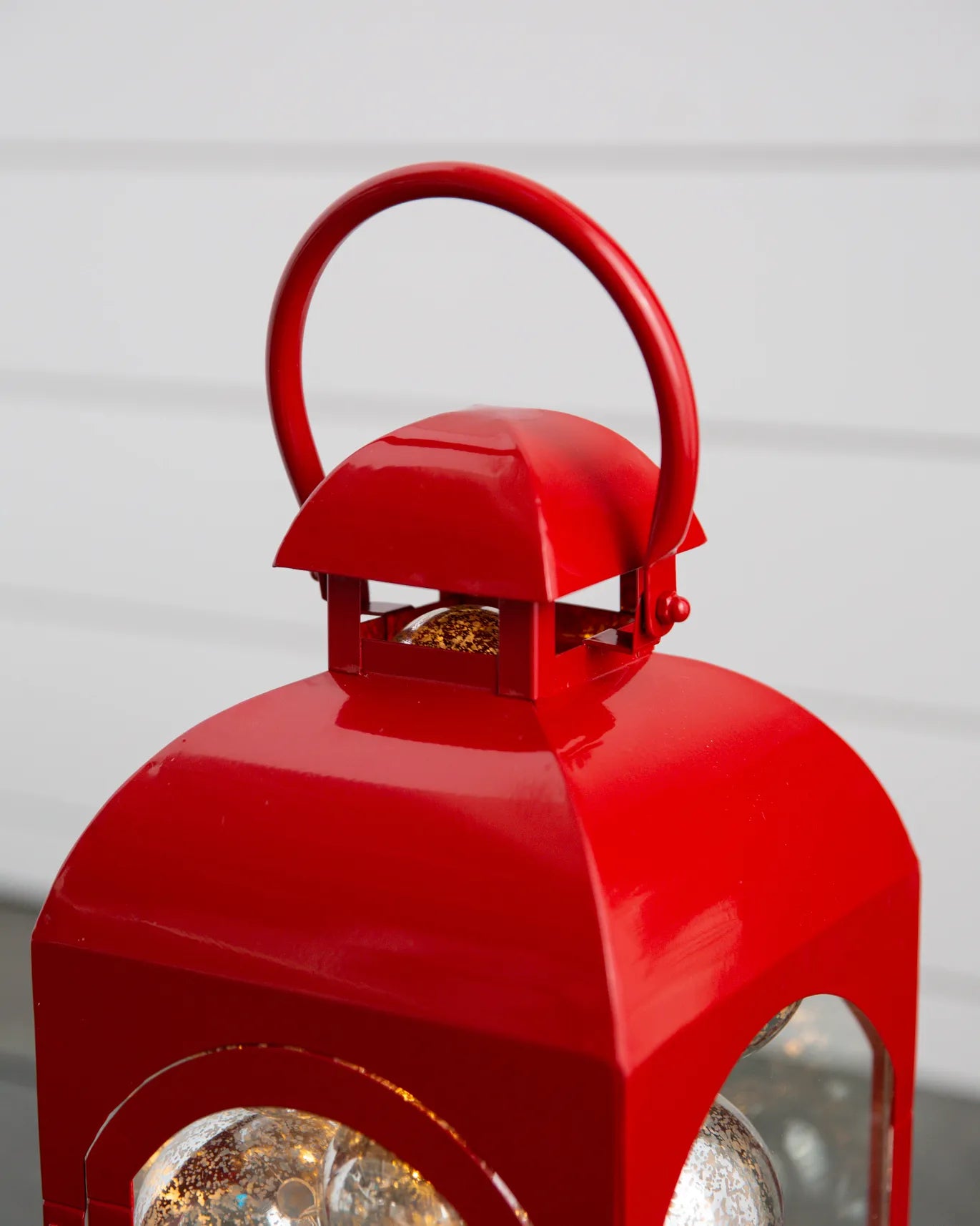 Lantern with Lighted Ornaments