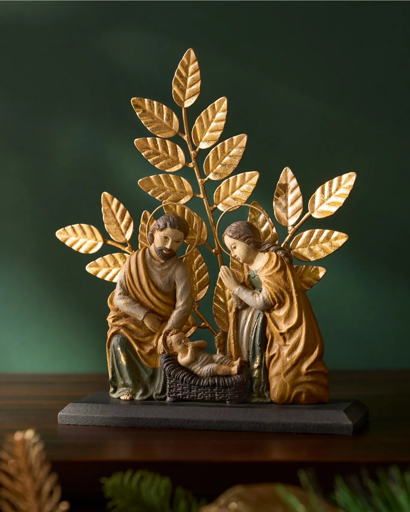Gold Leaf Tabletop Nativity Scene