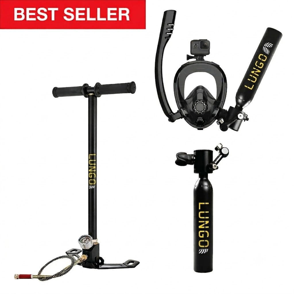 Scuba Tank + Hand Pump + Sub-Mask