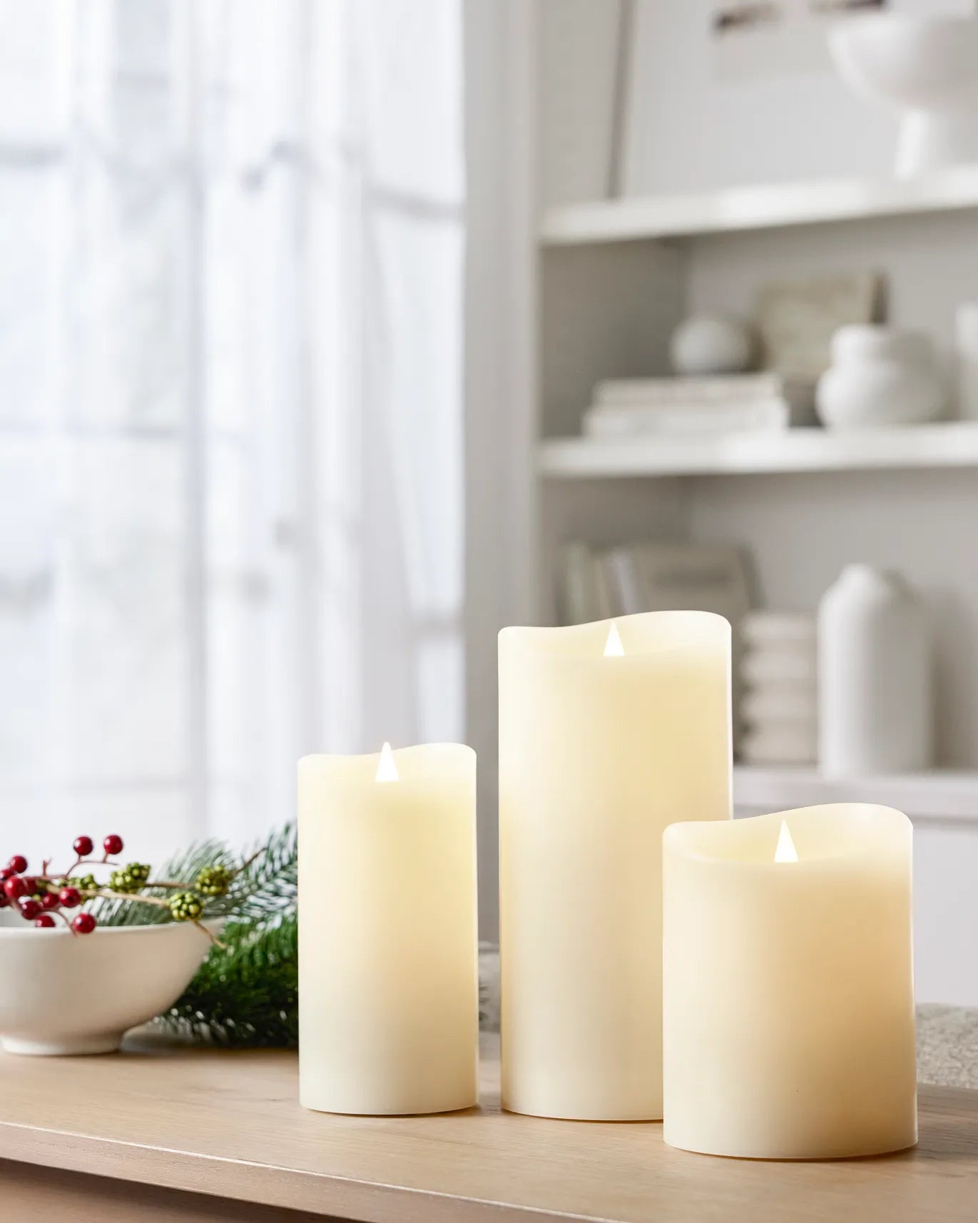 Miracle Flame Premium 3D LED Wax Pillar Candles