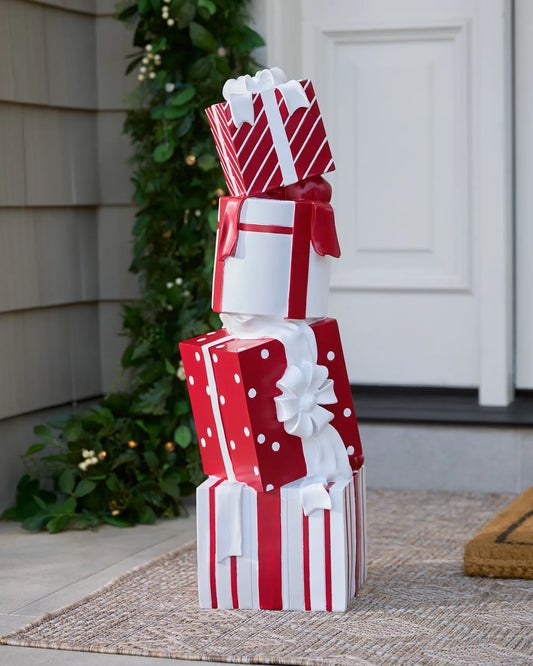 Outdoor Stacked Christmas Presents