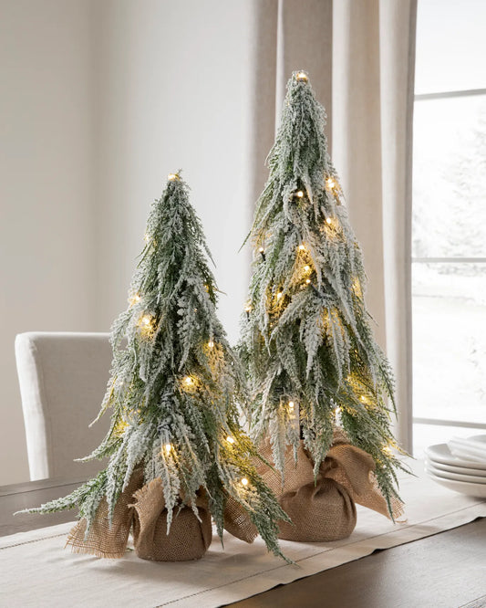 Snowfall Downswept Tabletop Trees
